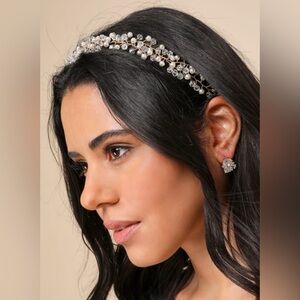 Lulu's bridal Ivory and Gold Pearl Beaded Headband